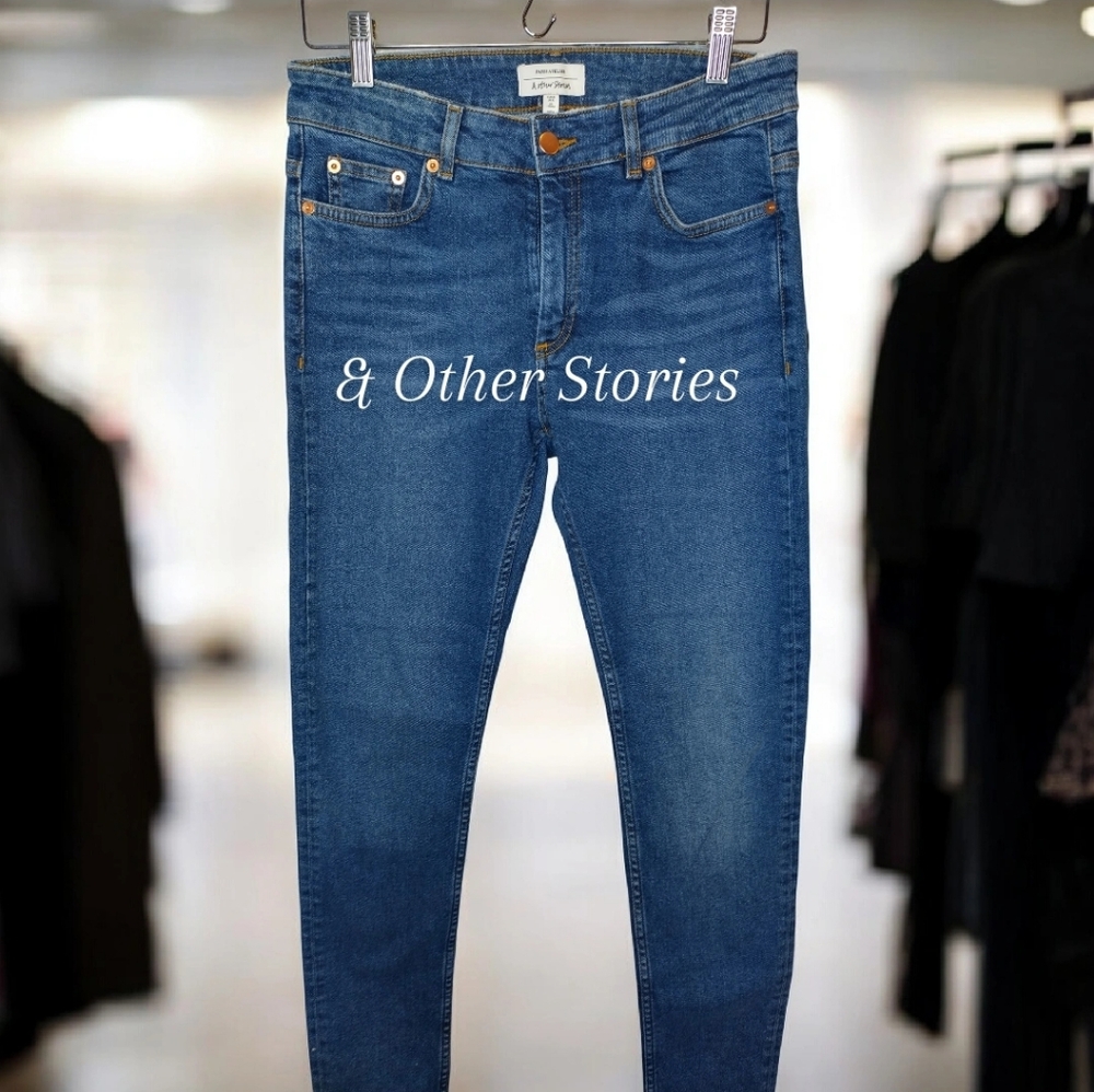 & Other Stories Embroidered Rose Denim Skinny Jeans US 30